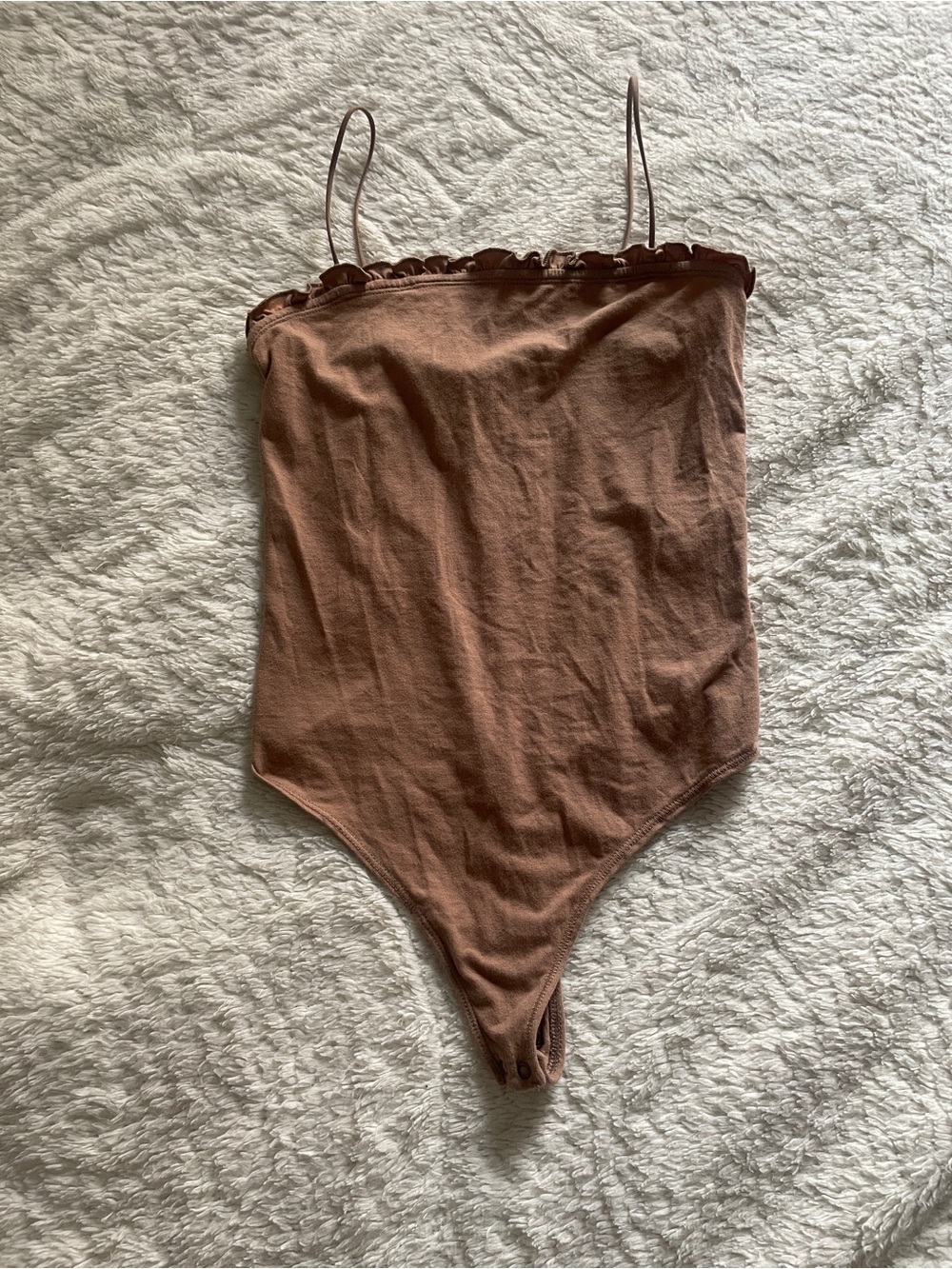 Abercrombie & Fitch Ruffle Brown Cami Bodysuit